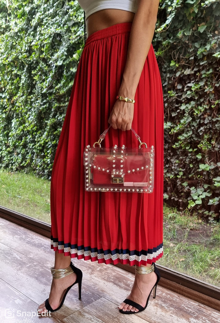 BOLSA TRANSPARENTE CON PERLAS
