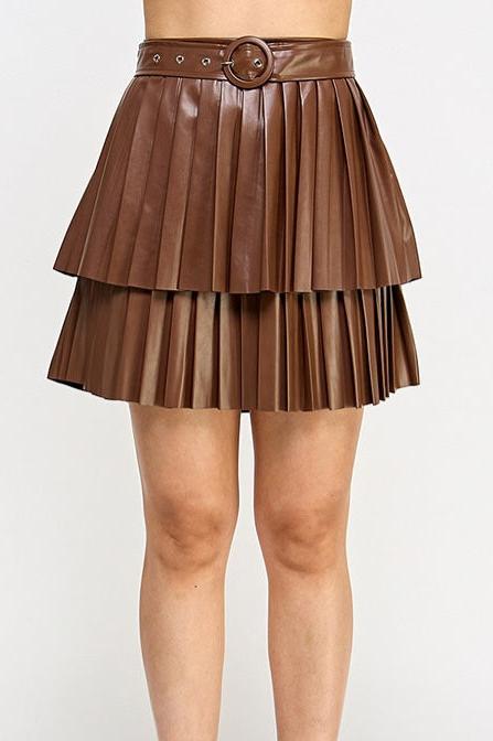 FALDA PLISADA EFECTO PIEL