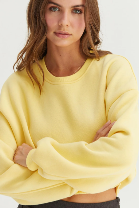 SUDADERA CORTA AMARILLA