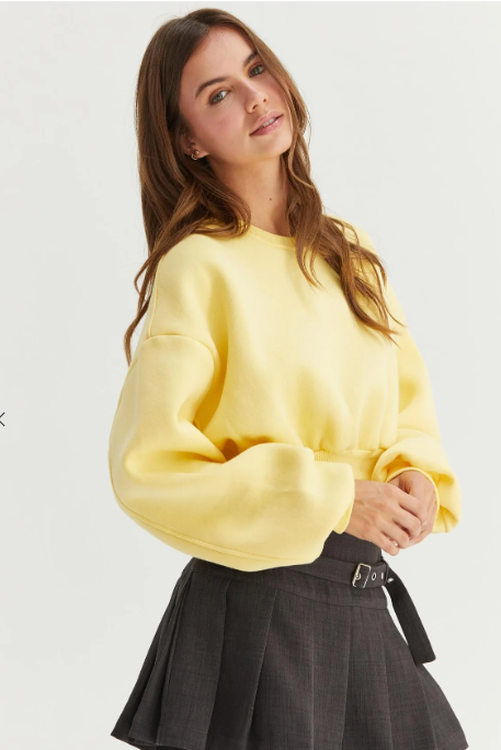 SUDADERA CORTA AMARILLA
