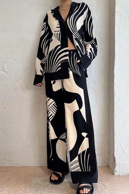 SET CASUAL OVERSIZE BLANCO Y NEGRO