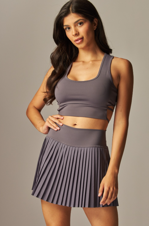 SET DEPORTIVO TOP Y FALDA TARO GRAY
