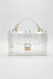 BOLSA TRANSPARENTE CON PERLAS