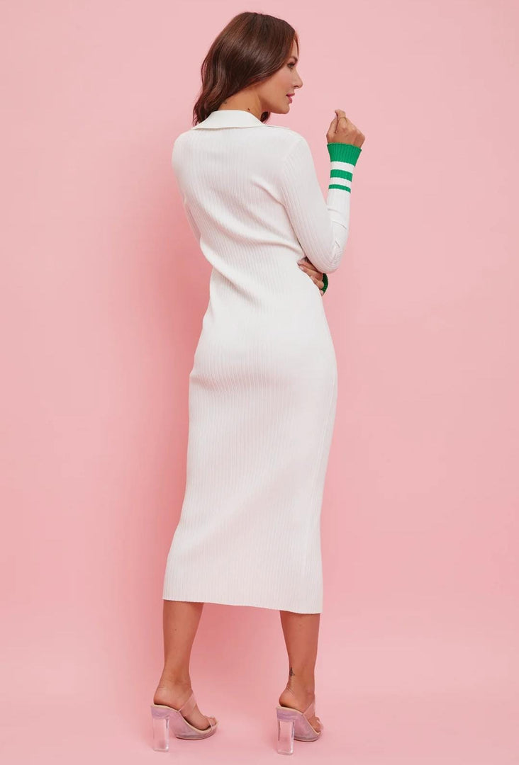 VESTIDO DE MANGA LARGA DE PUNTO TIPO POLO